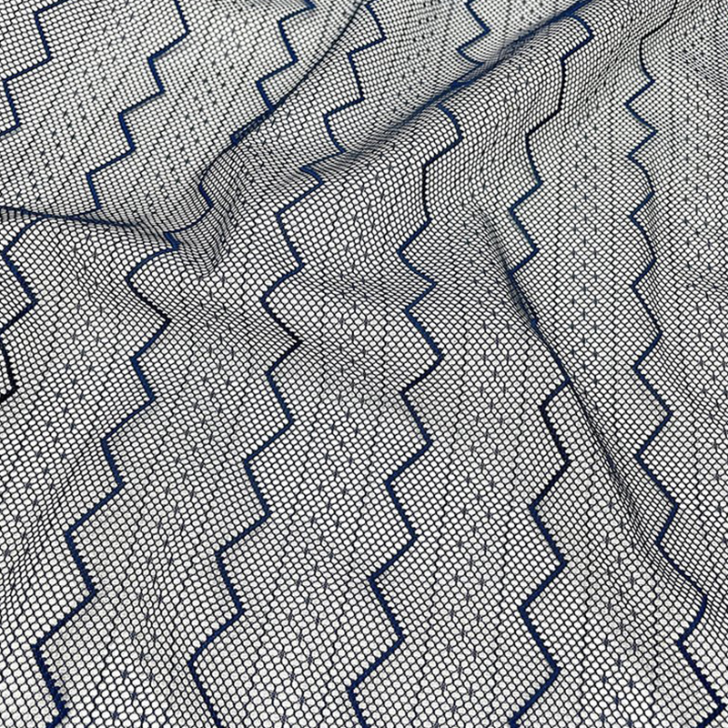 Lace Fabric Wave Jacquard Polyester Warp Knit for Women's Wear Wholesa 11